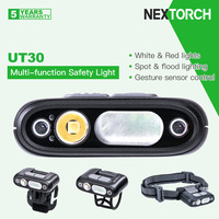 Nextorch UT30 Smart Sensing Multi-function Safety/Warning/Headlamp/Cap/Bike/Helmet Light,White/Red Dual LED Sources,Rechargeable