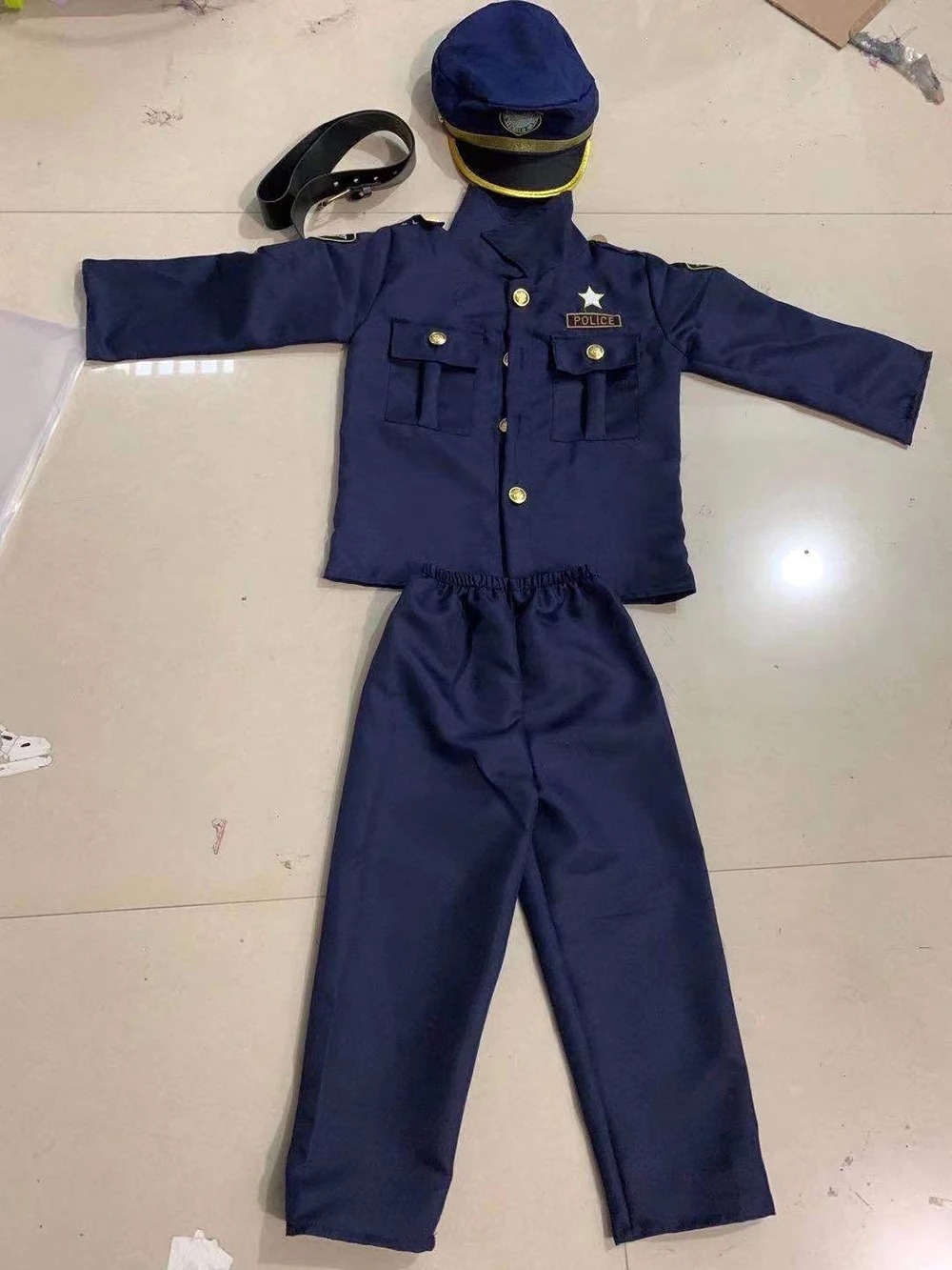 Traje de policial para crianças, roupa de festa temática de RPG, uniforme da polícia Purim, uniforme do Halloween