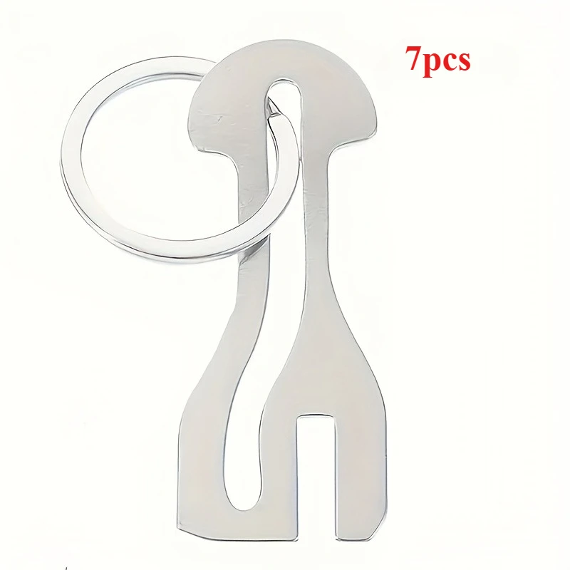 1-4-7 Reusable Stainless Steel Shopping Cart Token, Trolley Token Keychain for Supermarket, Removable Release Key Coin Keyring - view 5