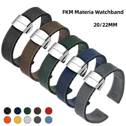CTS New Design Fluororubber FKM Rubber Watch Strap 20/22mm Quick Release Folding 316L Buckle Waterproof Watch Bands Watchband