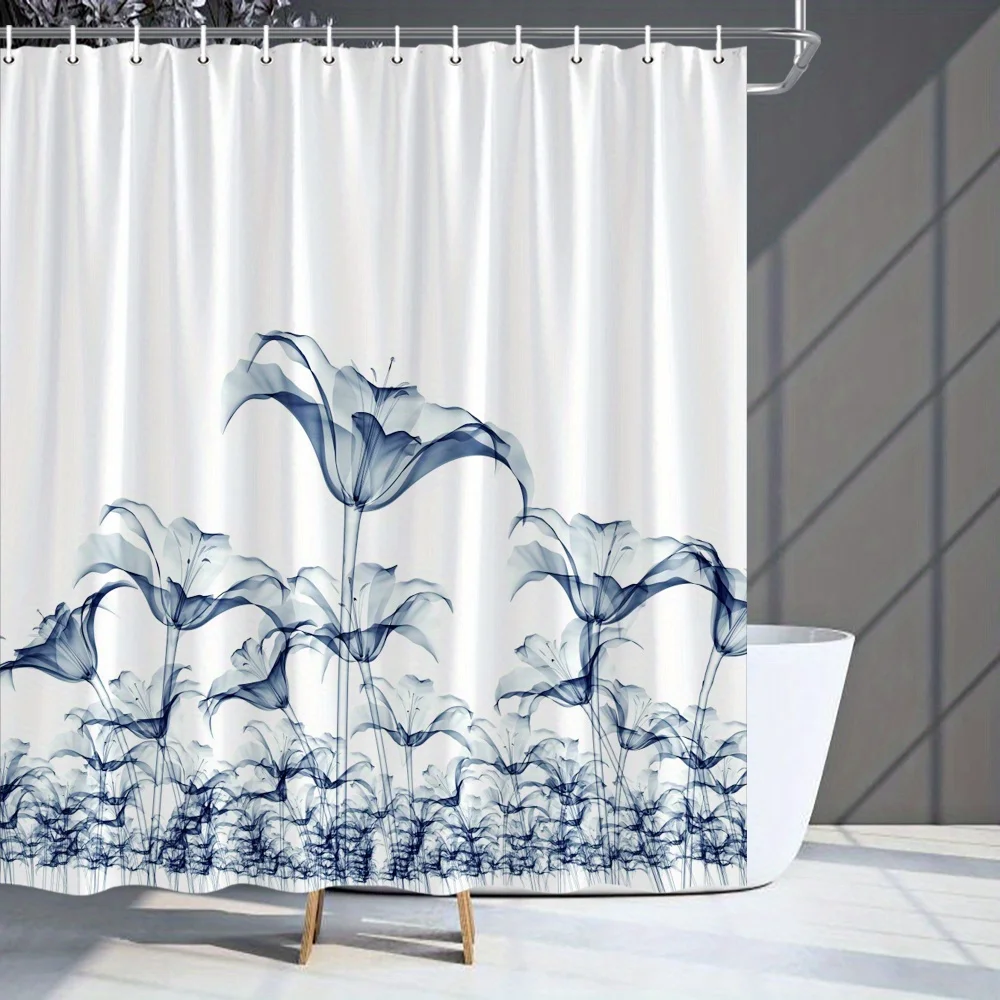 

Занавеска для душа Iceberg Transformation — вдохновляющий дизайн солнечного света, 70x70 дюймов, полиэстер, который можно стирать в машине, с крючками