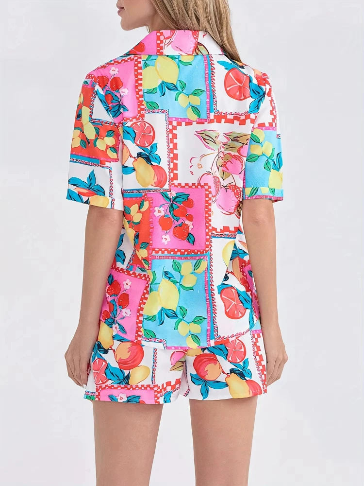 Oneชิ้นผู้หญิง2024ปุ่มสายรัดBoho Multicolor HighเอวKnot Rompers Playsuits Sportyผู้หญิงใหม่มาถึง