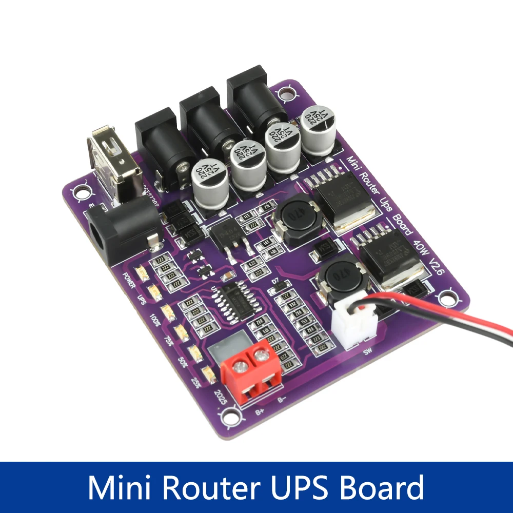 Mini-Router-UPS-Board 5V 9V 12V 4-Wege-Ausgang Batterieladeplatine 40W UPS-Board für Router Unterbrechungsfreie Stromversorgung