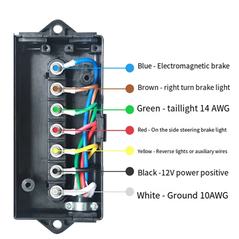 Cabo de Conexão Seven-Core com Junction Box, Plug EUA, Fio Longo, Peças de Reposição, RV Trailer, 8FT