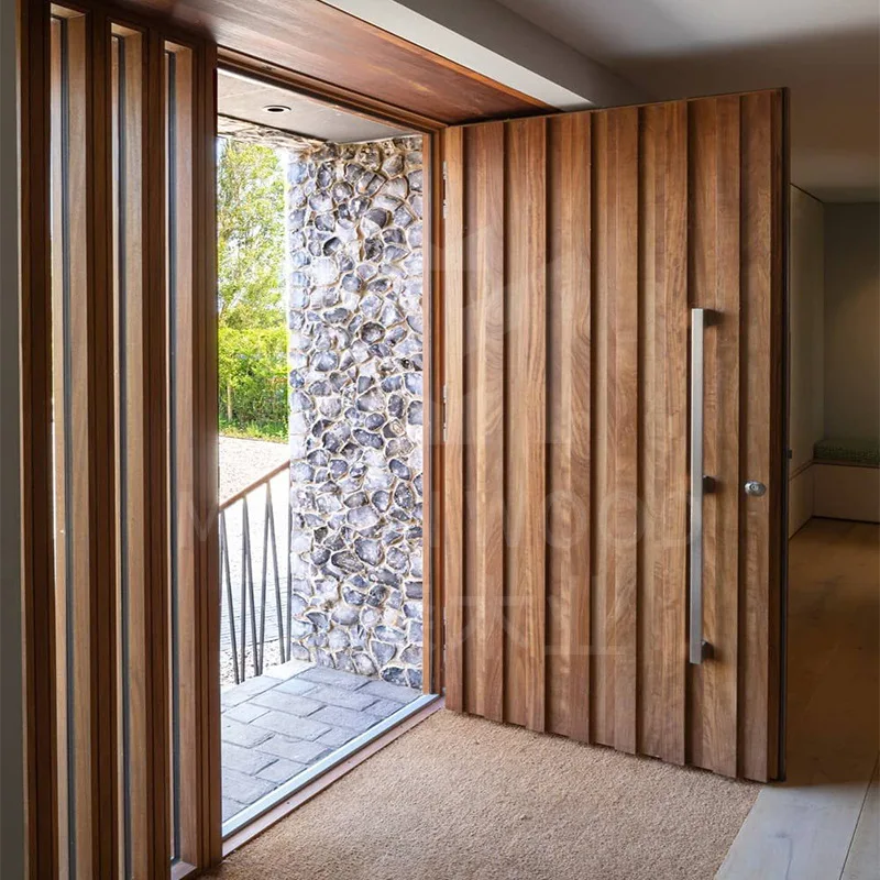 Modern Simple Solid Wood Door North American Black Walnut Entry Door Anti-theft Light Luxury Custom Black Walnut Swing Door Flat