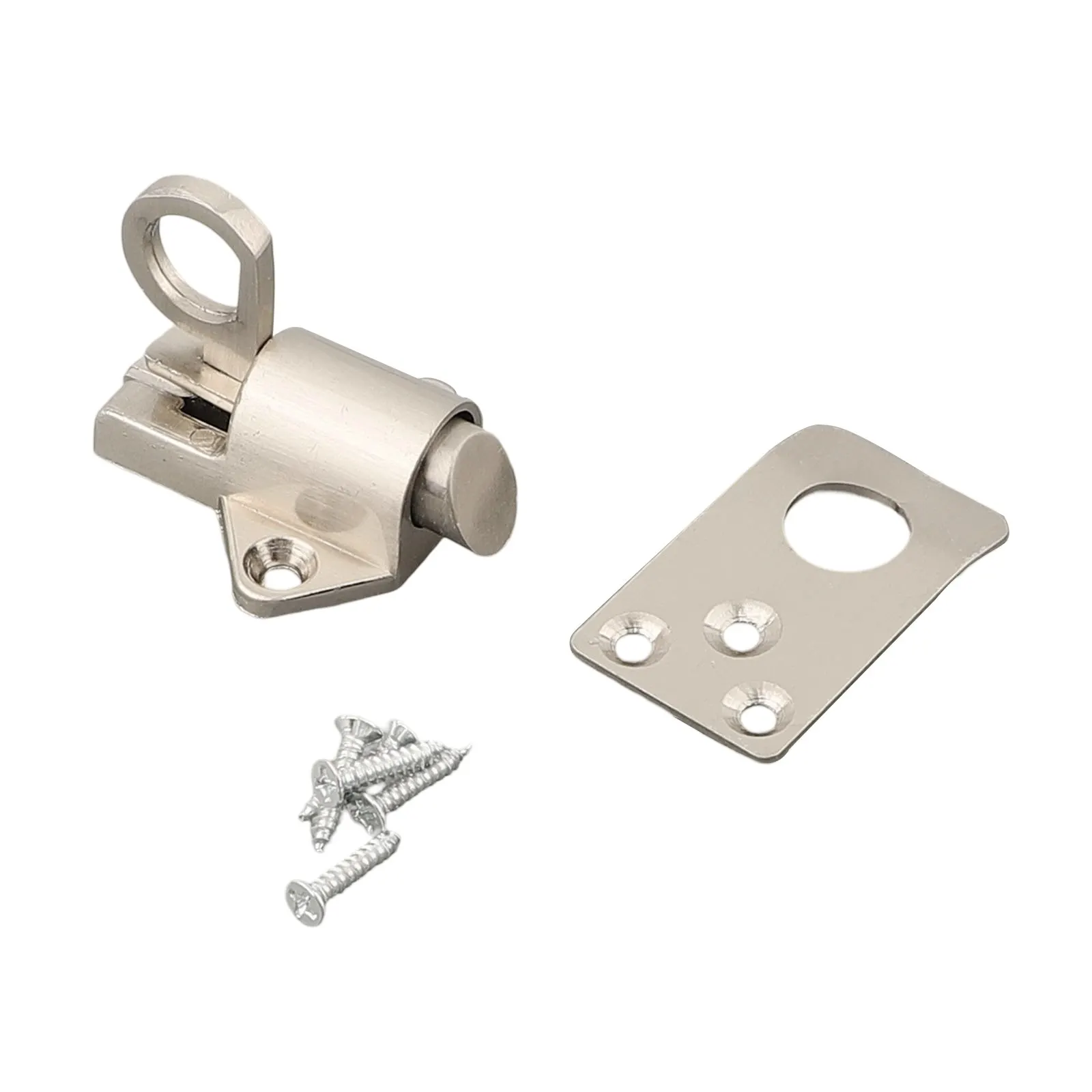 ประตูล็อคประตู Bolt Lock ปิดตัวเอง Silver Simple Spring Spring Latch สังกะสีอัลลอยด์สแตนเลสน้ําหนักเบา