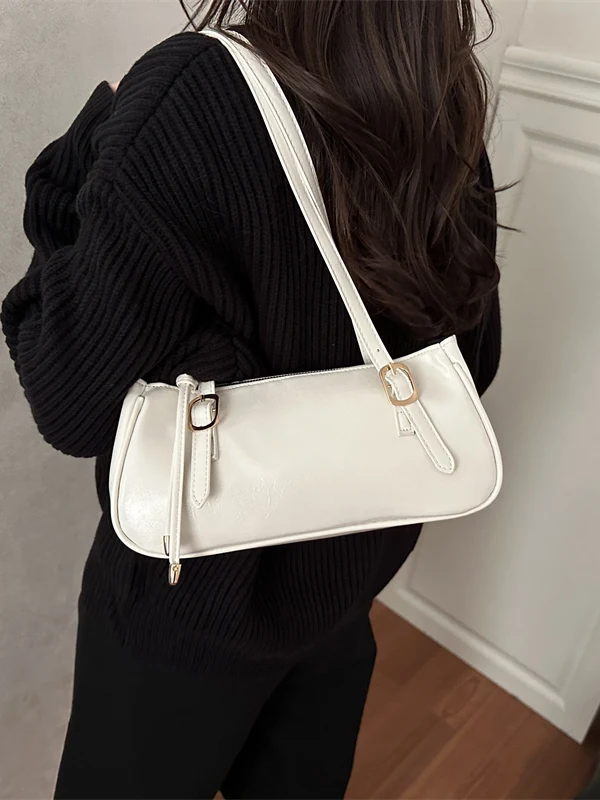 Retro Pillow Bag Women's High-End Fashion Underarm Bag Daily Outdoor Single Shoulder French Bread Bag Handbag