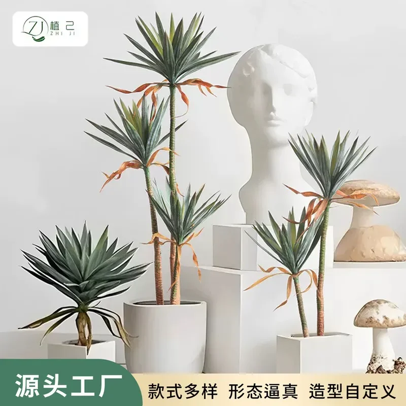 Artificial Narrow Leaf Dracaena Phoenix Tail Yucca Fake Green Plant Dutch Iron Tree Home Decor Living Room Window Ornament