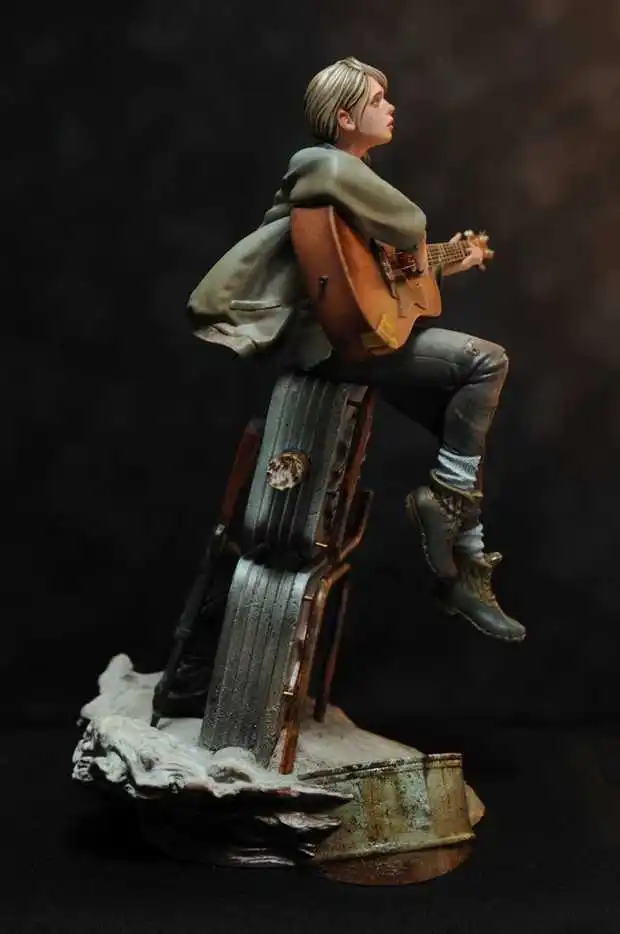 1:6 Resin Die-cast Female Guitarist Character Gray Resin Assembly Kit Needs To Be Colored By Hand