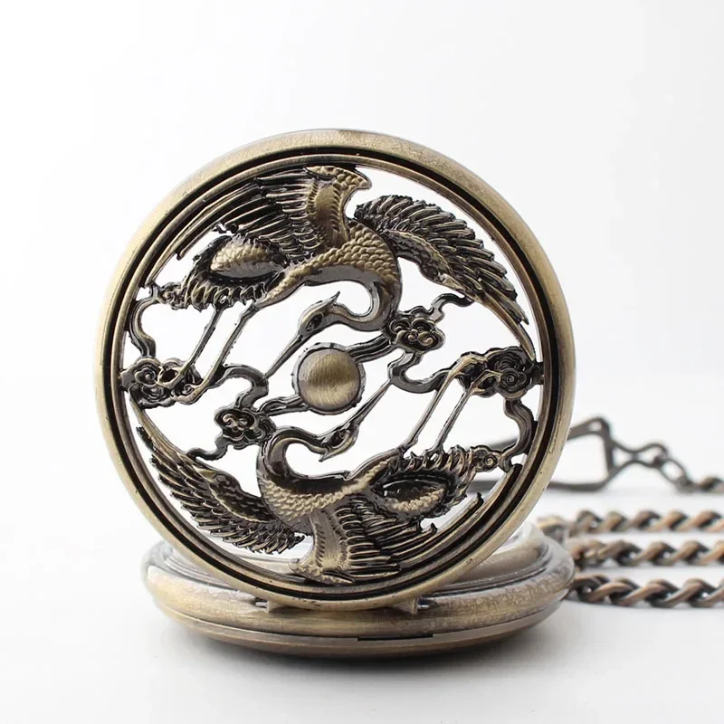 Vintage Exquisite Carving Hollow Pocket Watches Mechanical Automatic Unique Fashion Pendant with Chain Gifts Reloj De Bolsillo