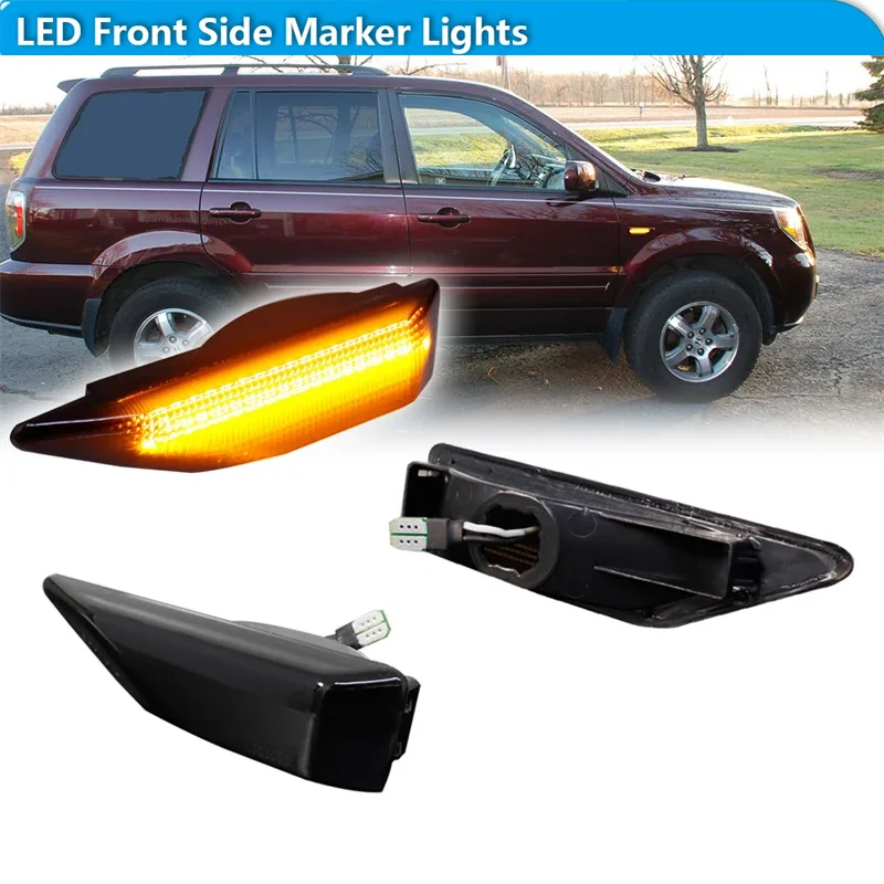 

For Honda Pilot Car LED Front Bumper Side Marker Turn Signal Lights Parking/Driving Lights Fender Flare Lamps 12V 2006 2007 2008