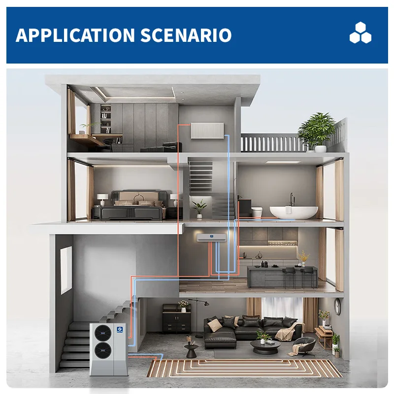 B2B Europe Wholesale All In One Wifi Control Heat Pump Water Heaters,9KW 11KW DC Inverter Evi Heat Pump