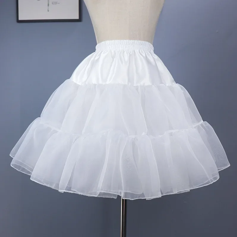 

Organza Short Petticoat Lolita White Layered Tutu Skirt for Women