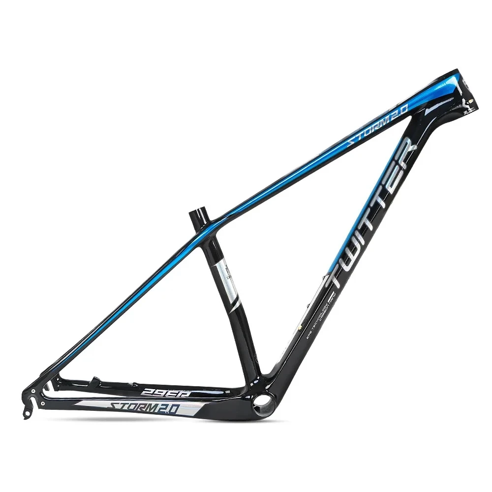 29ER Twitter Storm 2.0 Carbon Fiber Mountain Frame QR 135mm Frame Disc Brake Internal Cable Frame