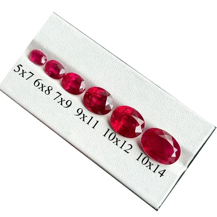 

5x7mm To 10x14mm Oval Cut Lab Pigeon Blood Oval Red Ruby Burma Gemstones