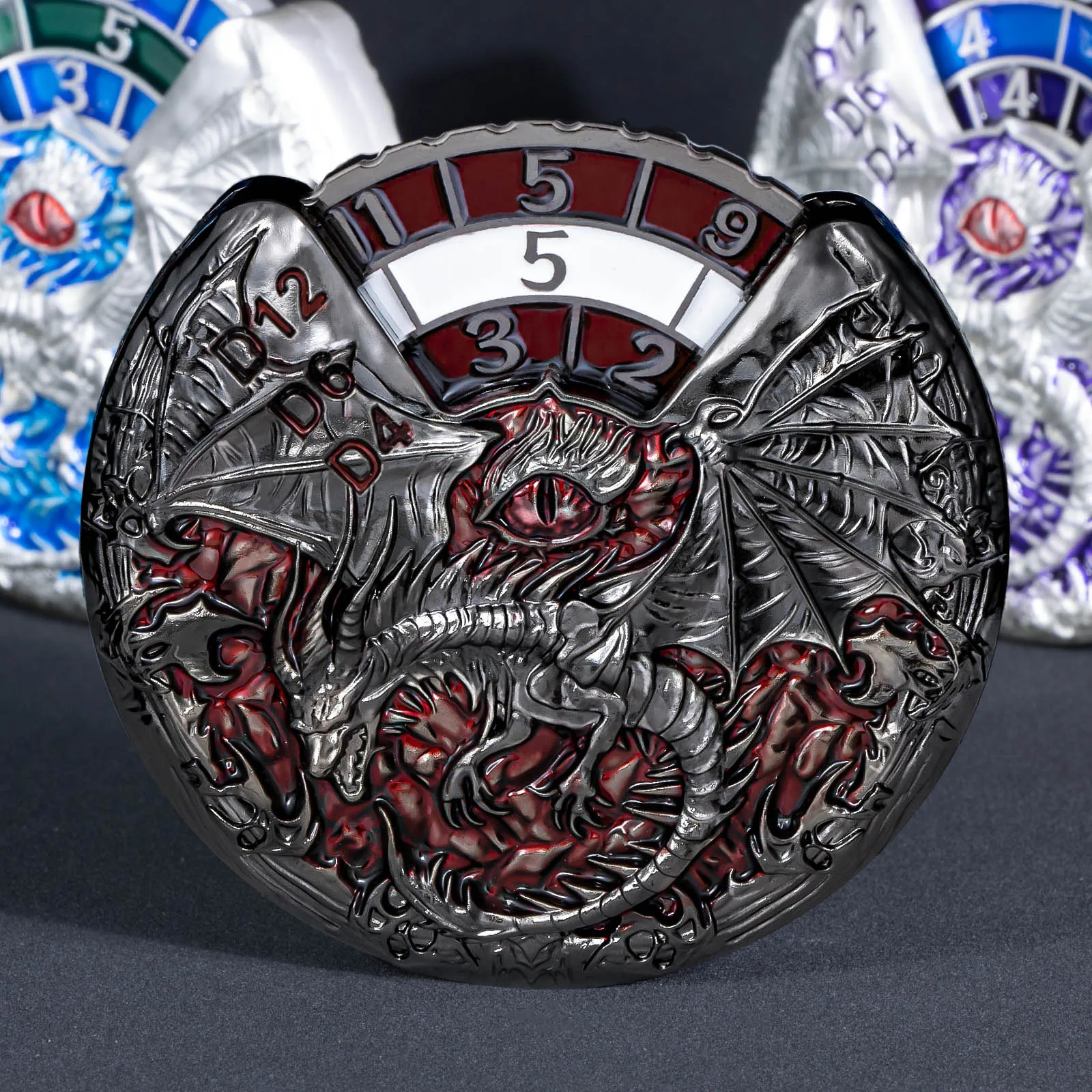

DND 7 in 1 Spinner Dice Set D&D, Metal Roulette Dragons D and D Dice, RPG Polyhedral Dungeons Role Playing Gaming Dice, Red