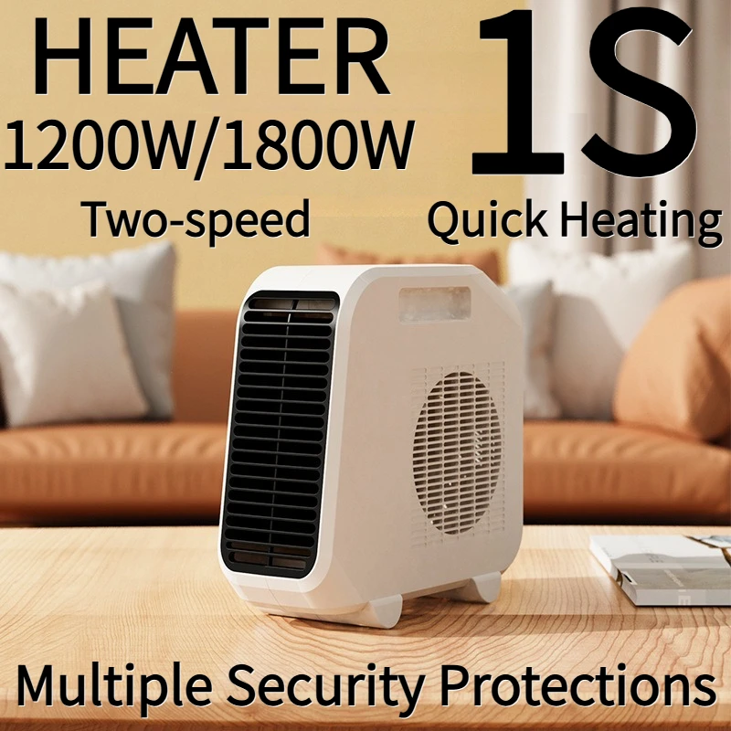 

Desktop Heater 1800W Dual Mode Fast Heating Quiet Energy Saving Electric Fan Heater for Home Office