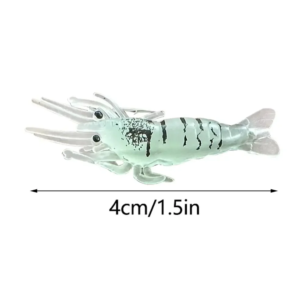 طُعم صيد السمك المتوهج في الظلام 4 سم، طُعم ناعم من الروبيان الواقعي مع خطاف، لسمك السلمون المرقط، طُعم صيد المياه العذبة والمياه المالحة #6