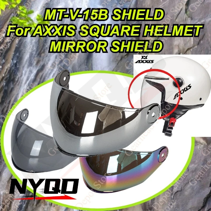AXXIS MT-V-15/15B Motorcycle Riding Helmet Visor Square Open Face Helmet Original Shield Replacement Lens Durable Accessories