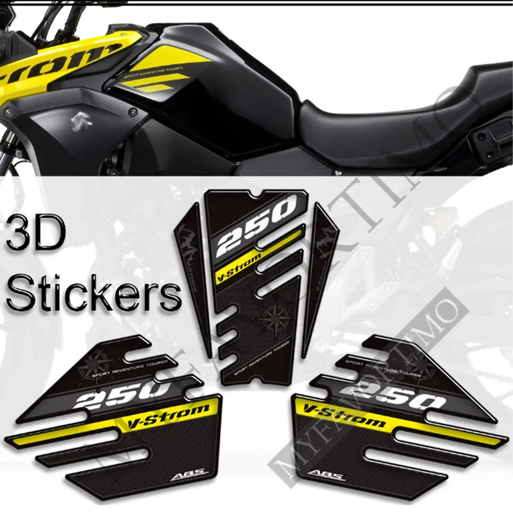 Tank Pad Grips Stickers Decals For Suzuki V-STROM VSTROM V STROM DL 250 SX 250SX Adventure Protection Gas Fuel Oil Kit Knee