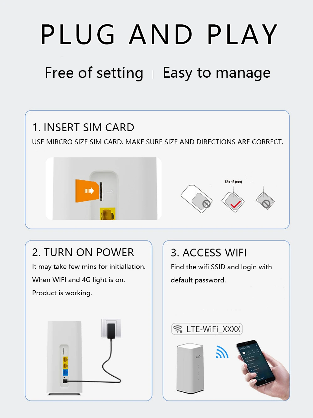 Imagem -04 - Lte Modem 300mbps Lan Cartão Sim Wifi 4g Gsm Modem wi fi Roteador Cpe com Vpn B28 Suportado para América e Europa Openfocus4g