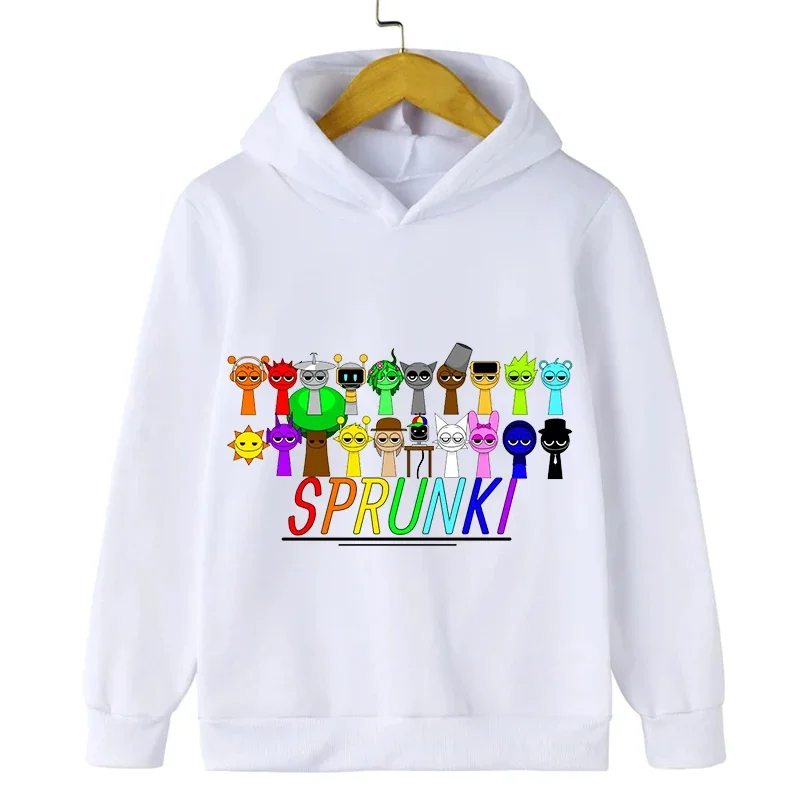 

New Sprunki Printed Children Hooded Sweatshirt Kids Cartoon Clothes Sprunki Game Long Sleeve Pullover Autumn Girls Boys Hoodie