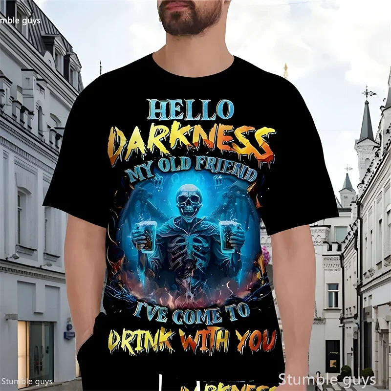 Men's Large Size Casual T-Shirt Summer Anime Pattern Loose Short Sleeve Breathable Lightweight Oversized Jersey Tops