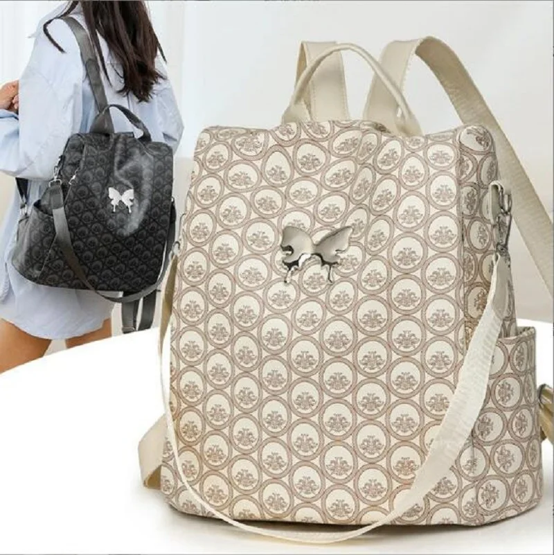 

New Arrival Fashion Printed Soft Leather Backpacks Women's Large Capacity Anti Theft Travel Shoulder Bags Totes School Bag