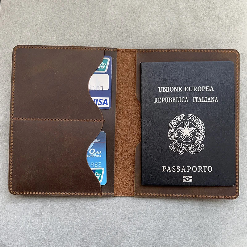 Personalized Leather Passport Cover for men Leather with Names 100%  Custom Engraved Passport Holder Full Grain Leather Passport