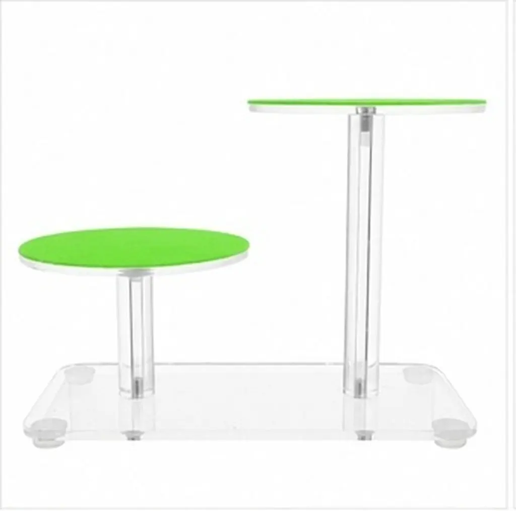 2 Tier Round Clear Acrylic Display Riser Jewelry Stand Stable Base Organizer for Rings Earrings Collectibles Showcase Counter