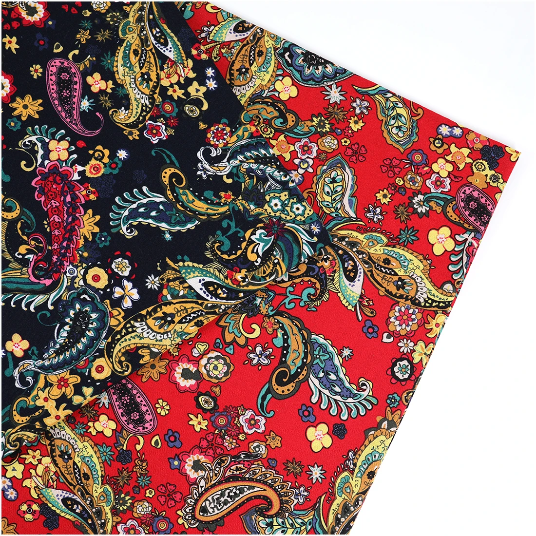 100x145cm Retro Ethnic Paisley Print Cotton Fabric For Sewing Dress By The Meter DIY Handmade Accessories