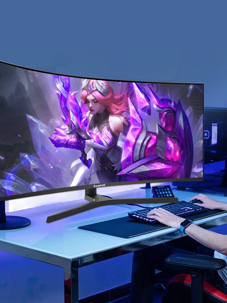 Gawfolk gebogener Gaming-Monitor 34 Zoll UWQHD 3440 x 1440P, 1500R Ultra-Wide PC-Bildschirm 165 Hz, gebogener Computerschirm, VA-Bildschirm