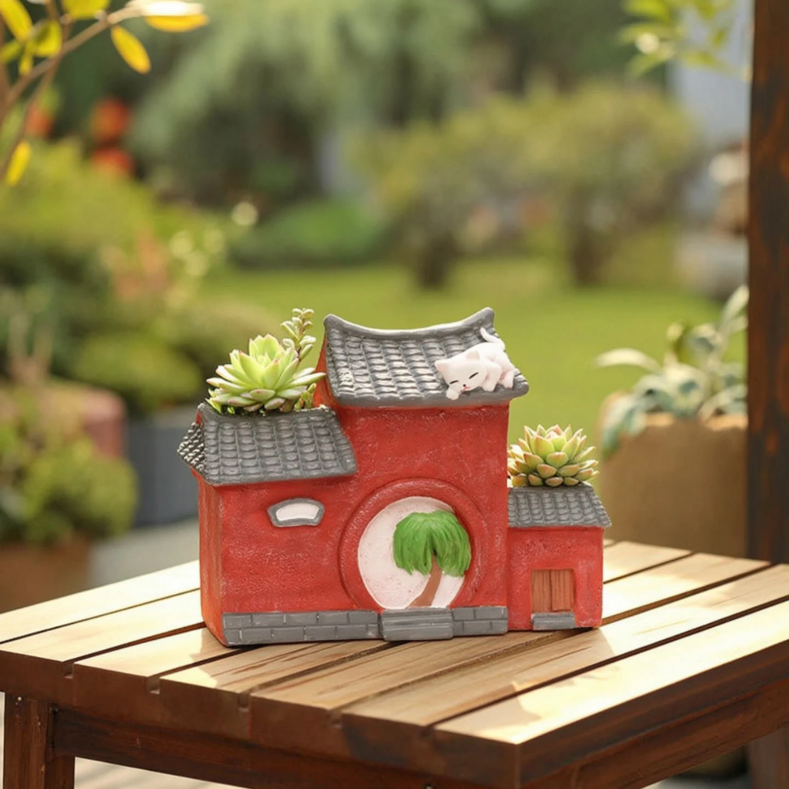 Jardinière murale décorative pour cour, pot à succulentes architectural élégant, pot de fleurs texturé pour jardiniers, jardin féerique