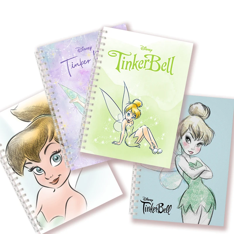 Cuaderno en espiral A5, Tinkerbell, Campanilla, Hada, elfo, flor, elfos, Princesa de Anime de Disney, hadas, brazos cruzados, lindo libro de notas