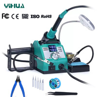 YIHUA 926LED-IV Soldering Station Soldering Iron Kit with Helping Clips Three Preset Channels Fast Heating