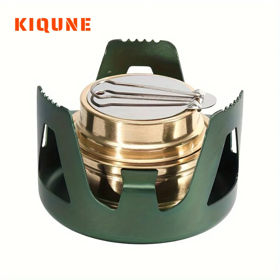 

Camping cookware Portable Mini Alcohol Stove Suitable For Camping Picnic, Barbecue Aluminum Alloy Structure Adjustable Flame