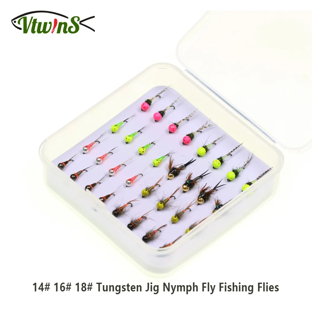 

Vtwins, 32 шт., набор мушек для рыбалки нахлыстом, ассортимент, вольфрамовая приманка ручной работы, нимфа, мокрая мушка, евро нимфа, Perdigon, приманки для ловли форели