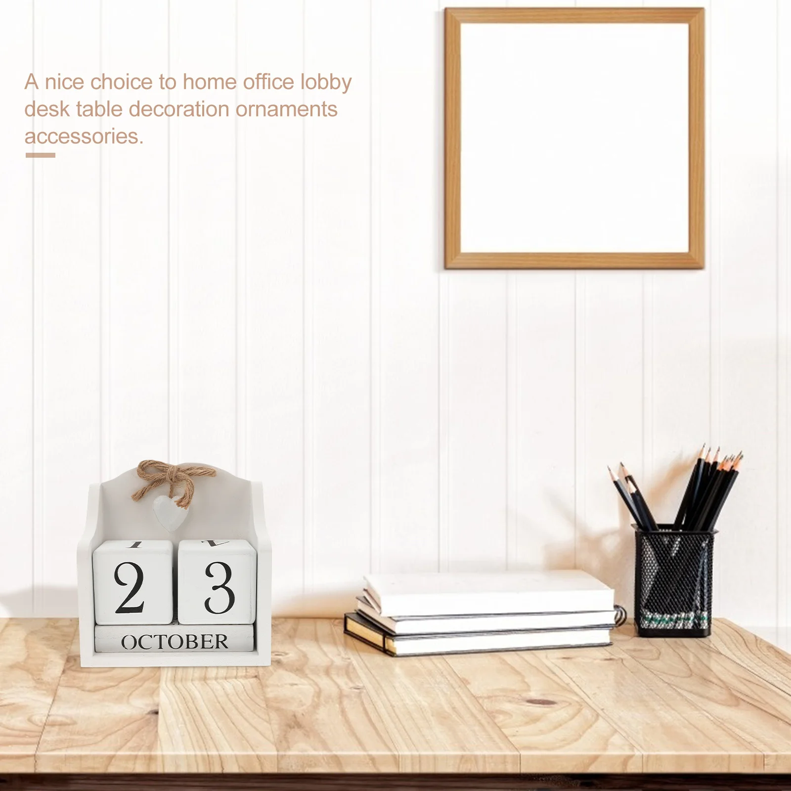 1pc Wooden Perpetual Calendar European Rural Style Manual Date Change Home Office Decor Gift Idea White Table Calendar