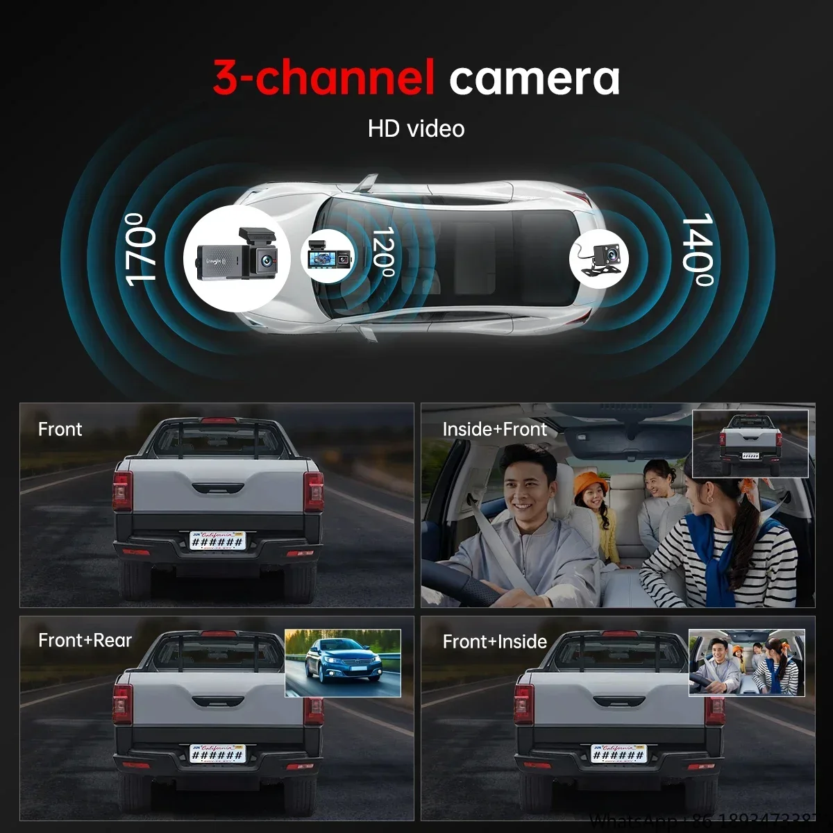 3 Channel Car Camera Dash Cam WIFI Mirror Dash Cam 4K Car DVR GPS Night Vision Car Camera and Recorder 4g dash cam