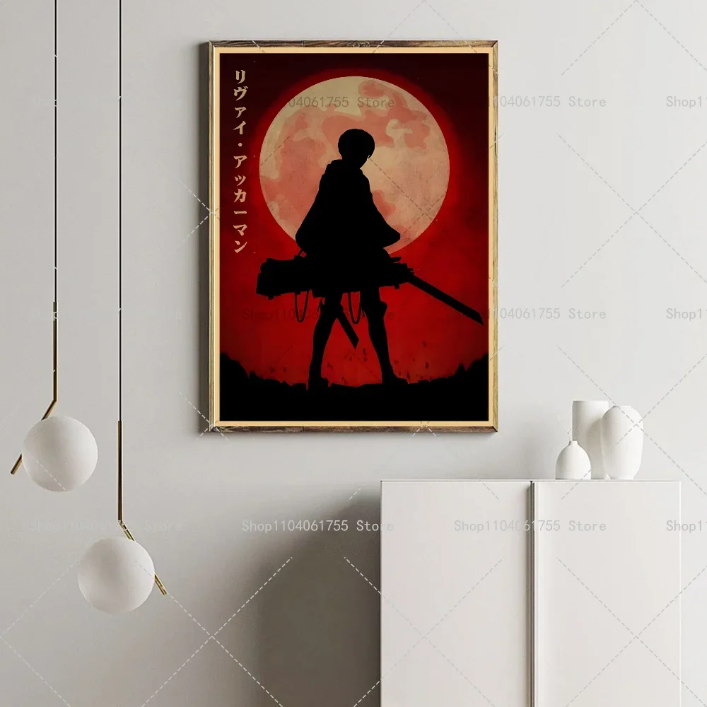 1PC Classic Anime Attack On Titan Season 4 Poster Self-adhesive Art Waterproof Paper Sticker Coffee House Bar Room Wall Decor