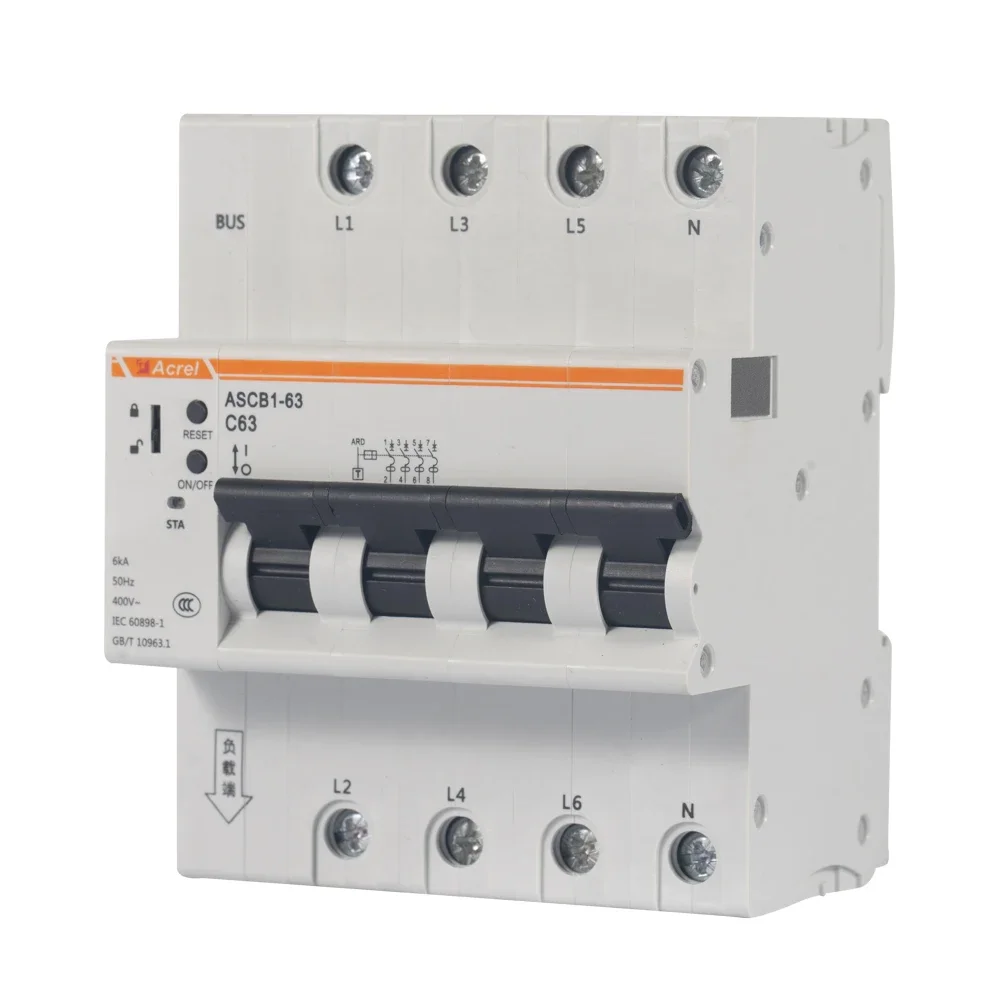 Acrels  smart leakage circuit breaker has timing control, remote control, local locking and other functions. ASCB1LE-63-C32-4P