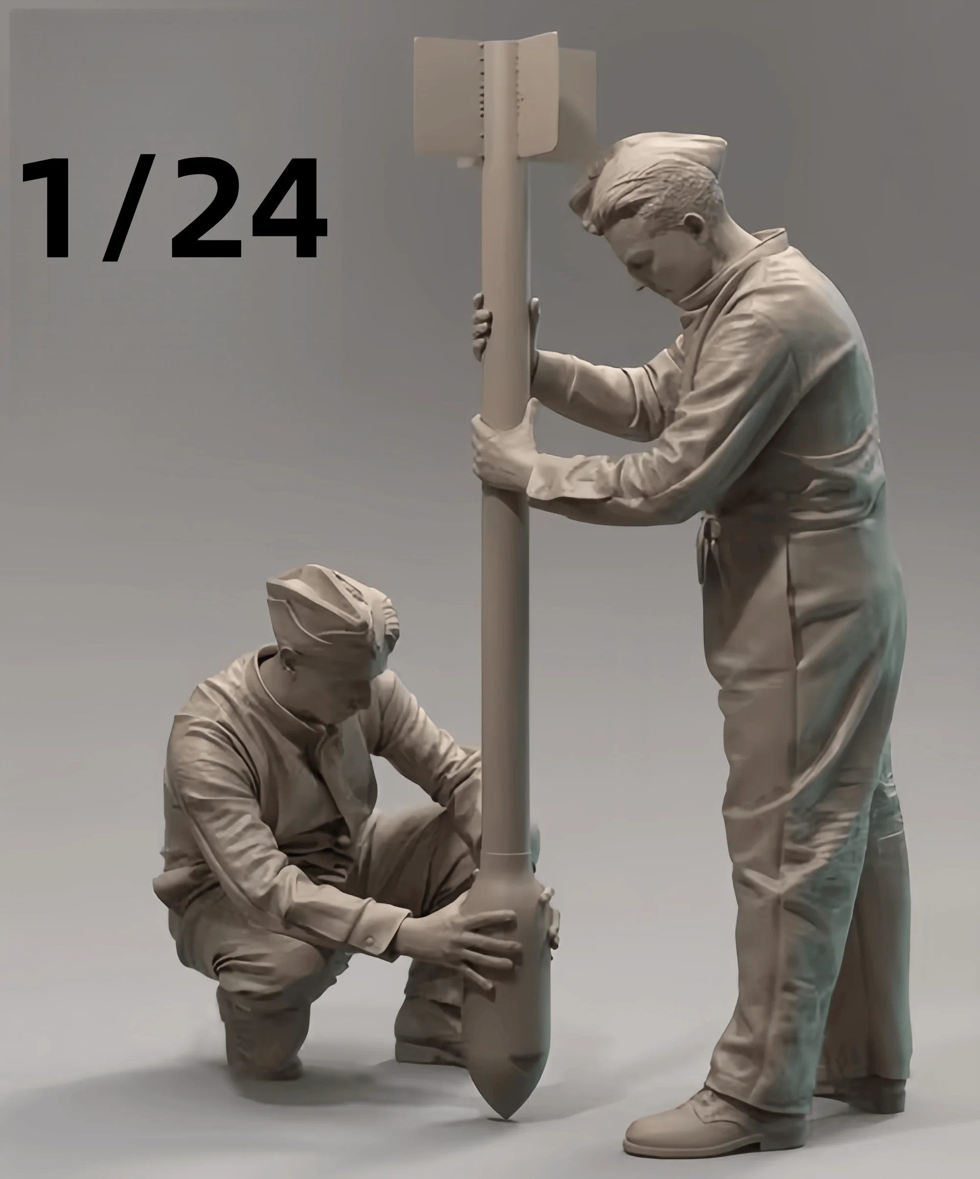 1/24 Casting Resin Model Assembly Kit, GK， Royal Air Force Ground Crew, Unpainted