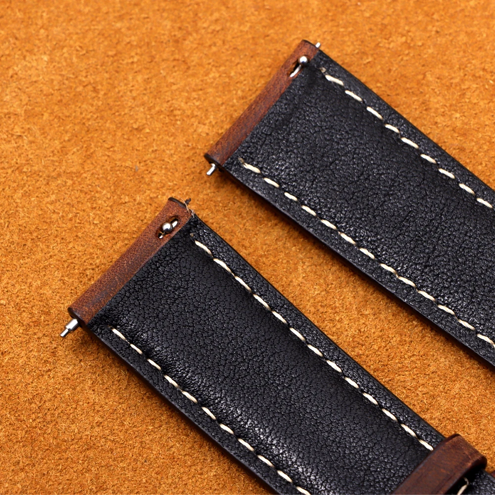 14/16/18/20/22/24 مللي متر حزام ساعة الأعمال ل Seiko حقيقية جلد العجل حزام الساعات ل أوميغا فراشة مشبك خياطة حزام #3