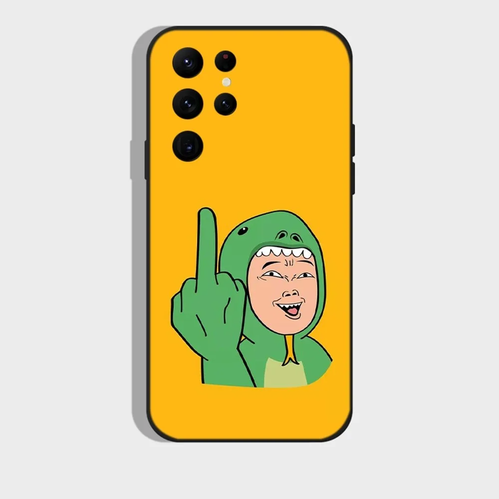 Funny Online Cartoon C-Character Phone Case for SamsungS24,S23,S22,S21,S20 Ultra Pro S10,S30Plus,20 Ultra Black Cover