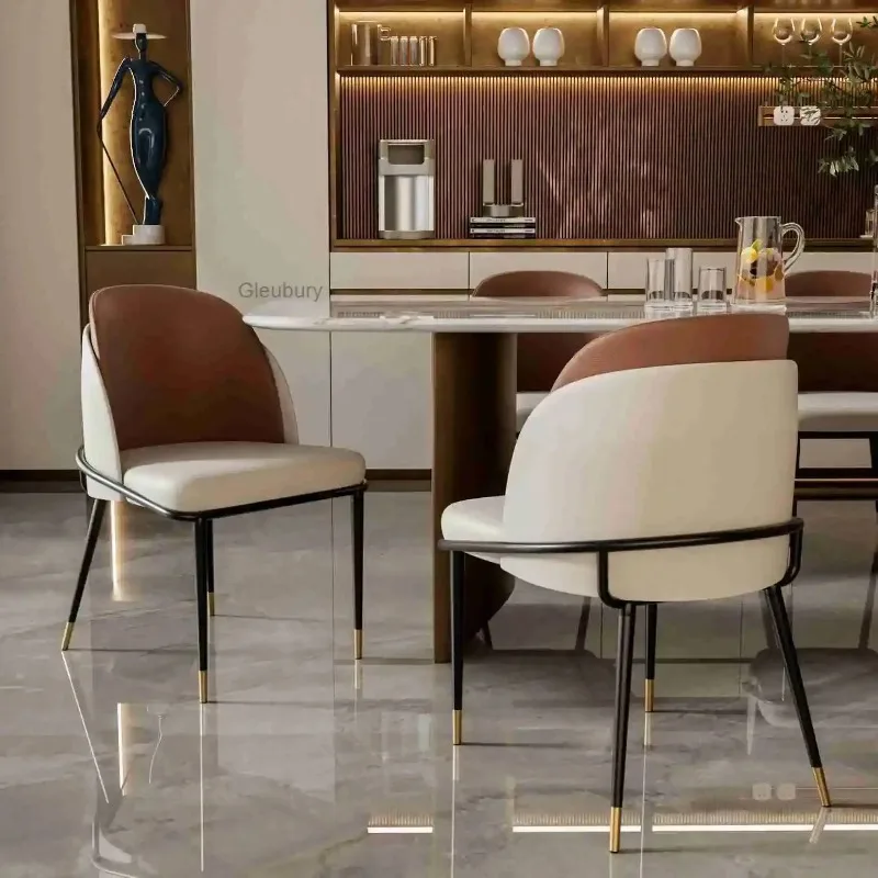 Dining Chairs Set of 2, Faux Leather Dining Upholstered Padded Modern Dining Room  Back Wood Kitchen Make Up