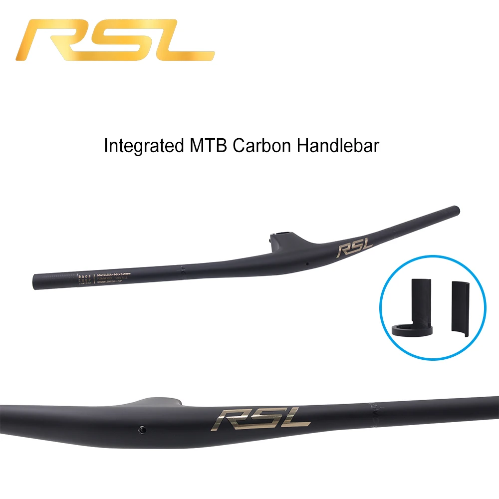 FOR RSL Mtb Handlebar Integrated Full Carbon Cockpit RSL Mountain Handlebar - 13 Degree Stem 60mm/70mm/80mm/90mm*750/800mm