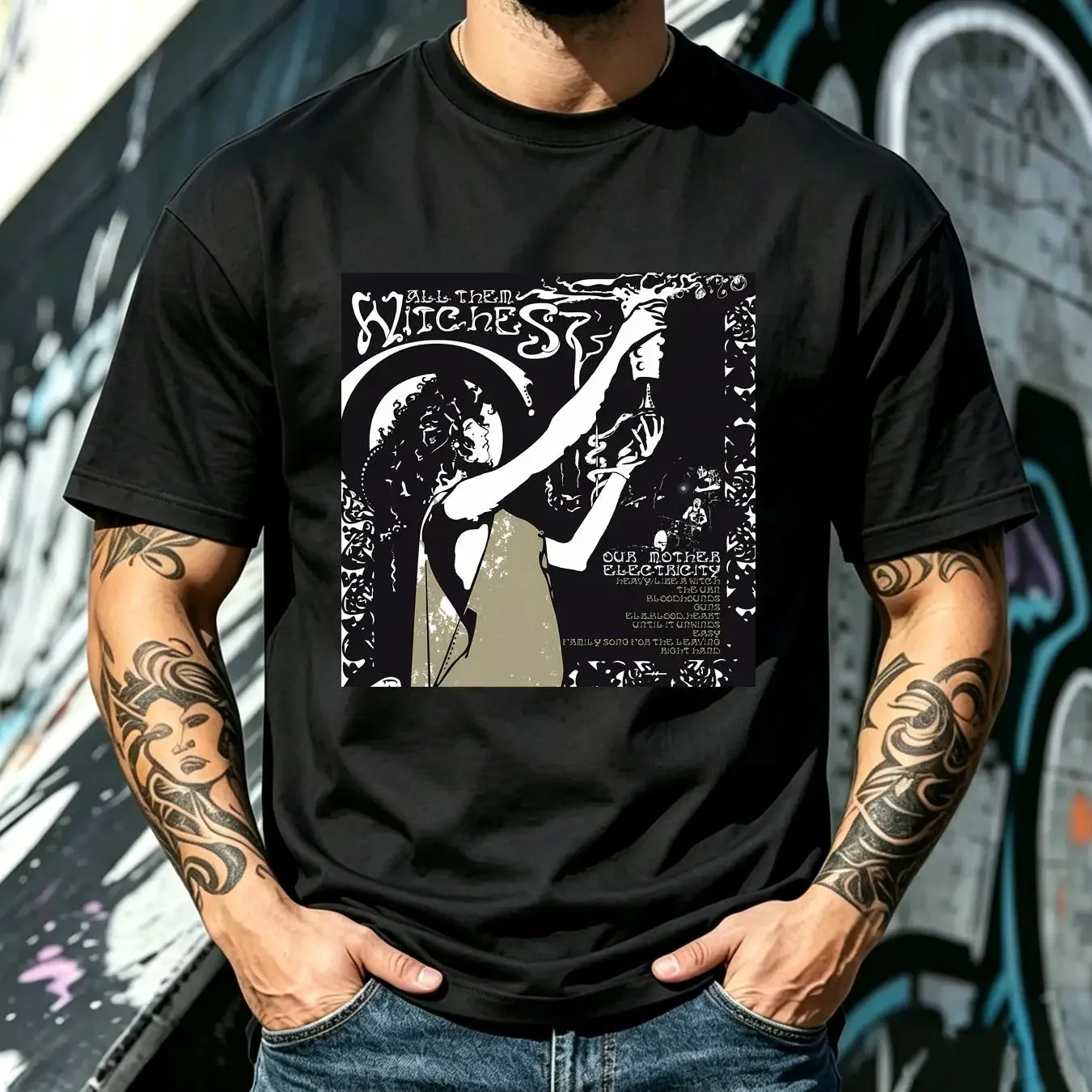 washed T Shirt Limited New All Them Witches Our Mother Electricity American Music S 4XL vintage Washed Slightly Unisex homme