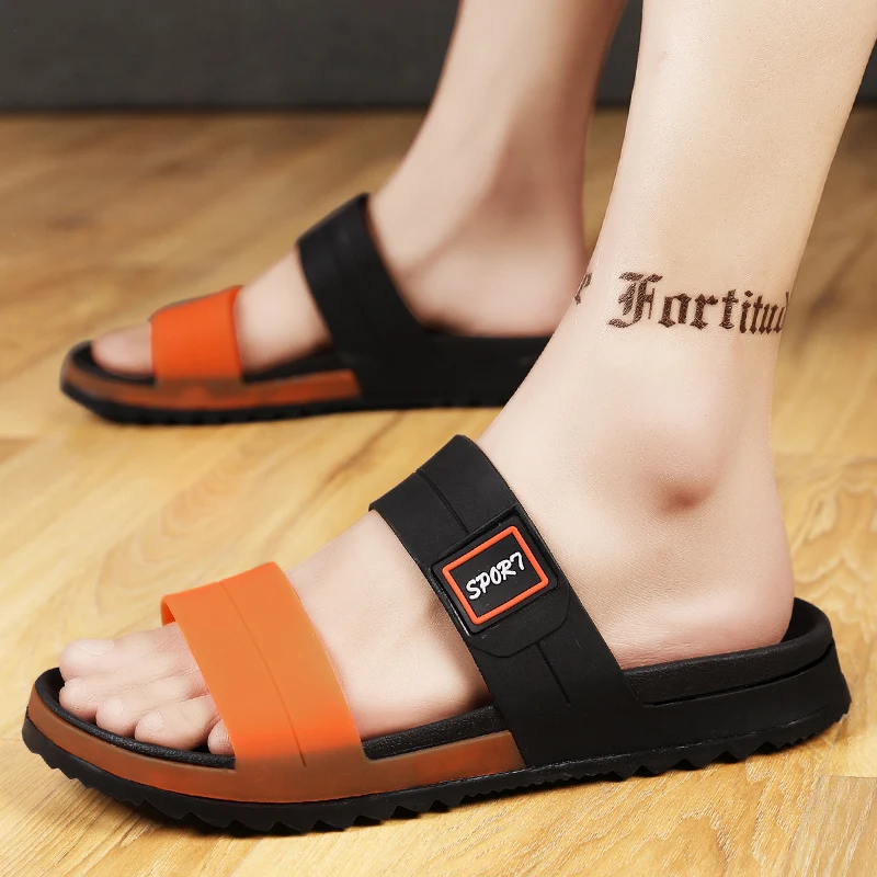 Summer Slip on Slippers for Men 2023 New Fahsion Casual Home Non-slip Women's Bathroom Slides Shoes Male Platform Shoes