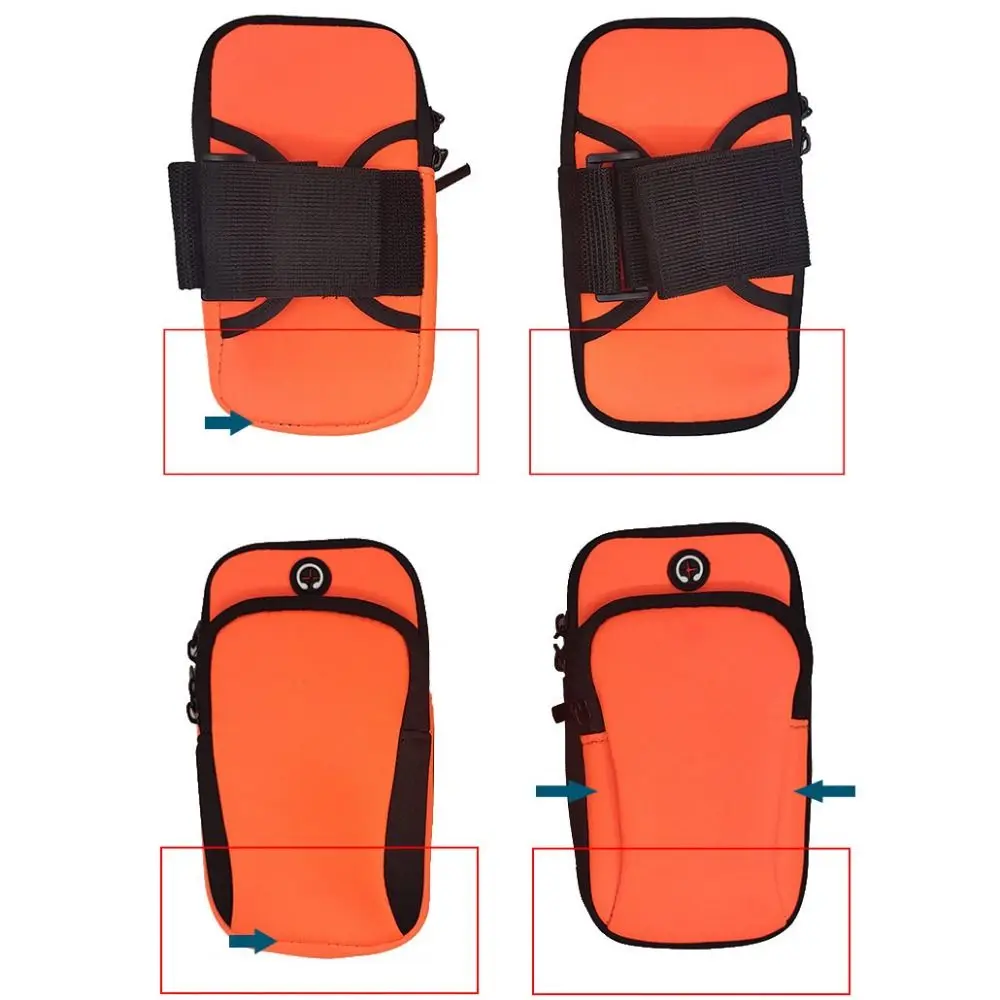 Portable For Phone Money Keys Breathable Mesh Sports Armband Phone Case Arm Bags With Headset Hole Running Accessories