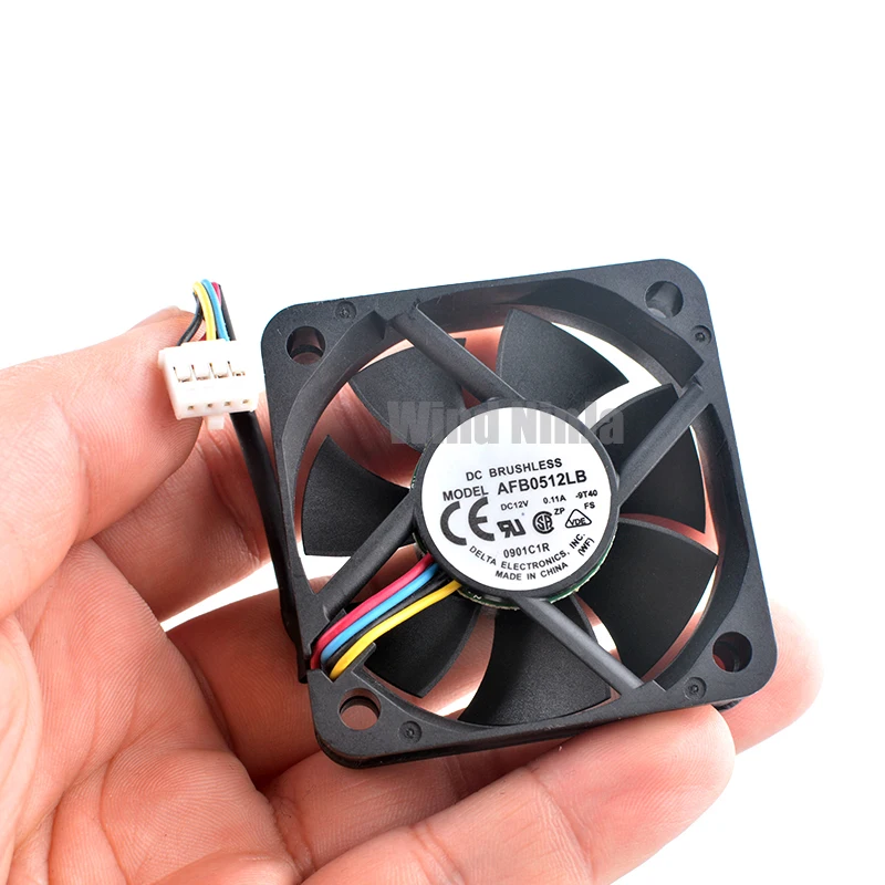 AFB0512LB 5cm 50x50x15mm 50mm fan DC12V 0.11A Double ball bearing 4pin Cooling fan for Power supply chassis CPU